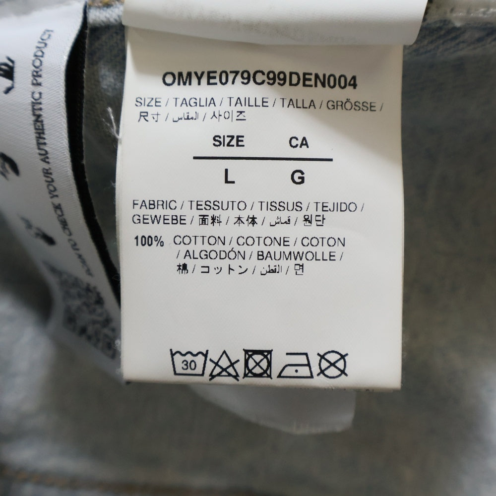 OFF-WHITE(オフホワイト) フロントロゴ オーバーサイズ ペイント デニムジャケット インディゴ OMYE079C99DEN004