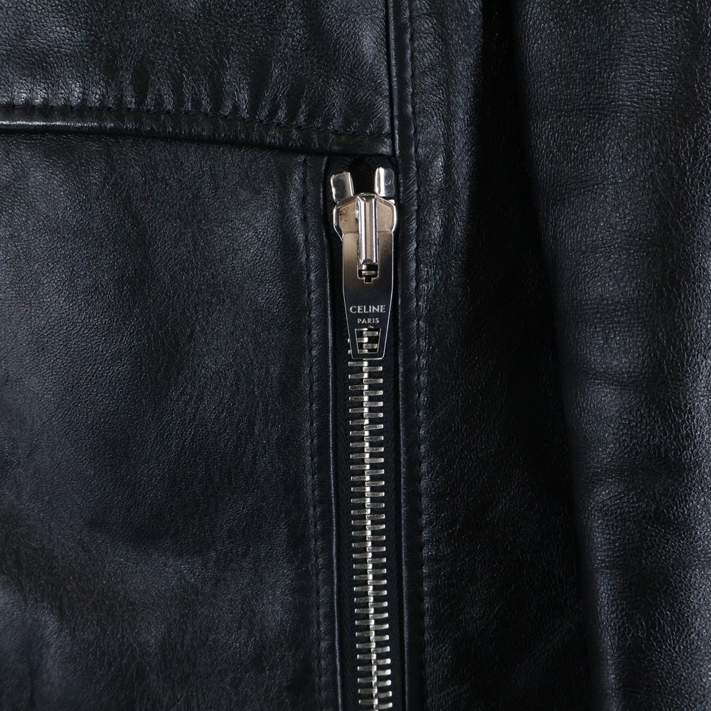 CELINE(セリーヌ) 24SS ソフトラムスキン クラシックストレートブルゾン レザージャケット ブラック 2EI02269L.38NO