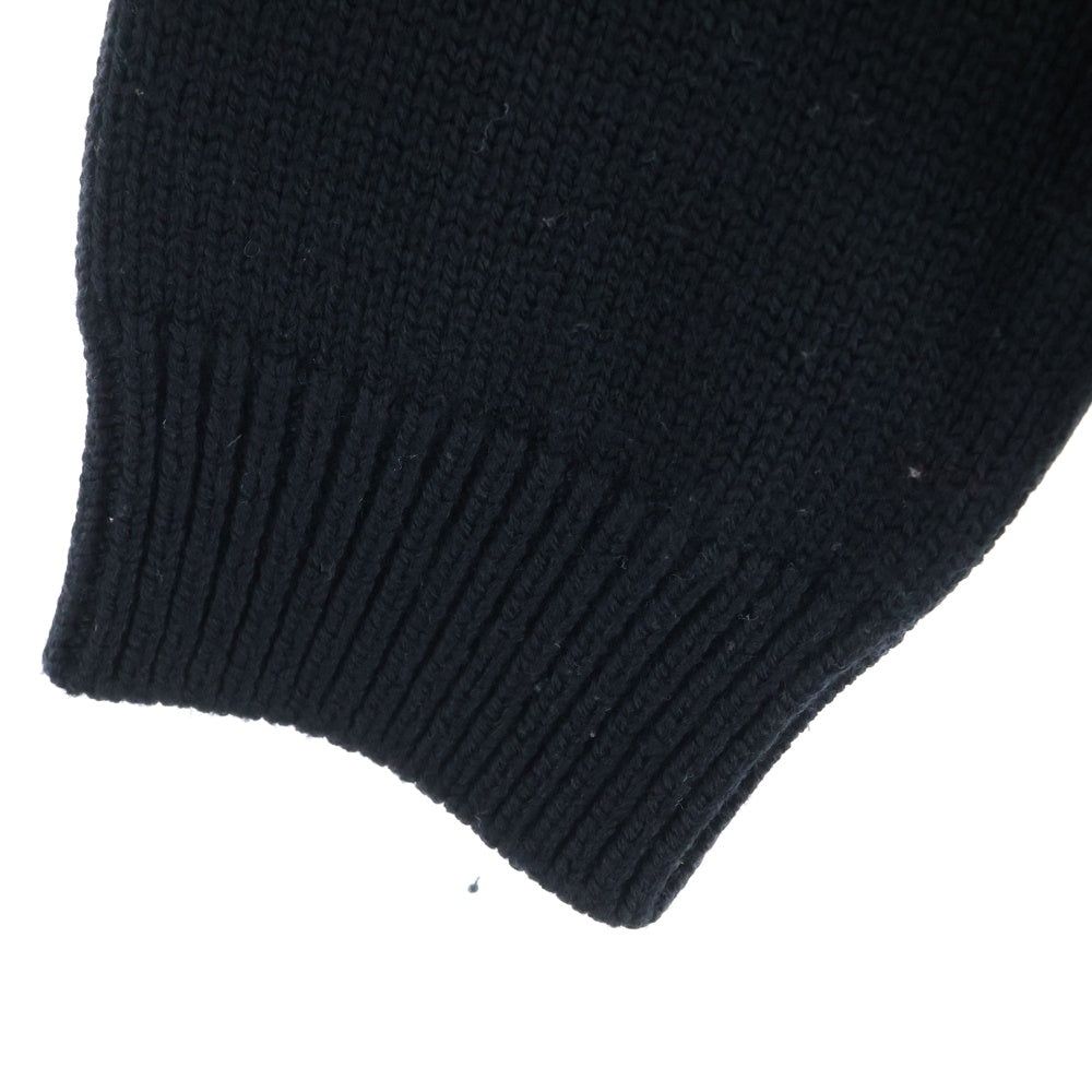 FENDI(フェンディ) モックネック ボア切り返し フロントデザイン ニット セーター ブラック FZX073 AL3S