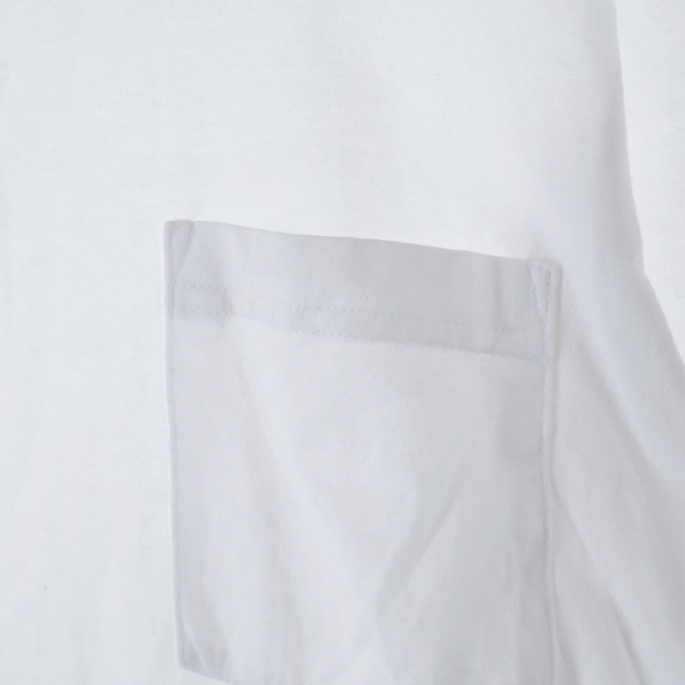 CHROME HEARTS(クロムハーツ) Neck Logo ネックロゴ アームプリント ロングスリーブ L/S 長袖 ポケットTシャツ カットソー ホワイト/ブルー