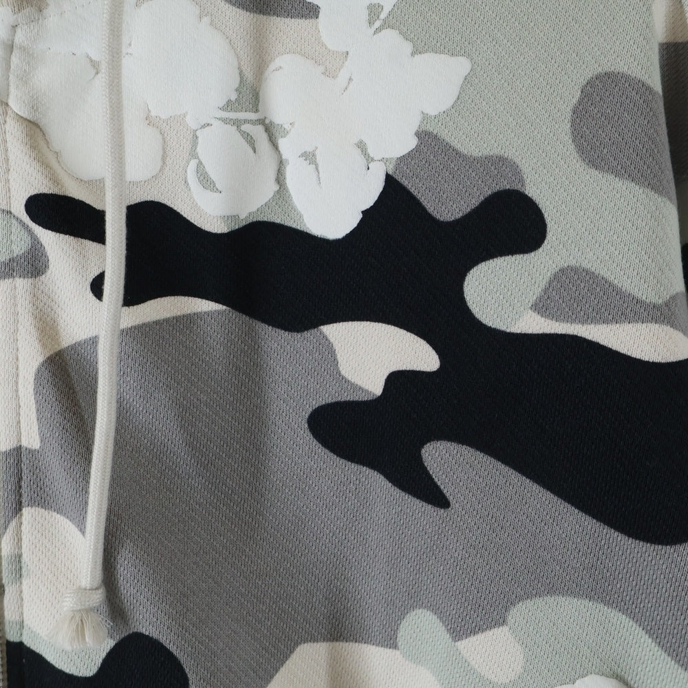 DENIM TEARS(デニムティアーズ) CAMO COTTON WREATH カモフラ 迷彩 ジップアップパーカー スウェットフーディー ホワイト
