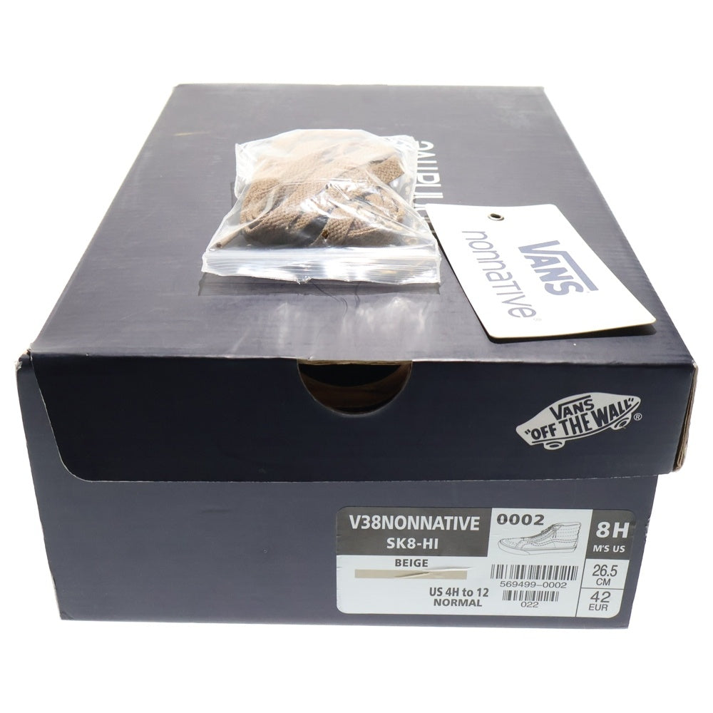 VANS(ヴァンズ) ×nonnative ノンネイティブ SK8-HI スケートハイ スエード スニーカー ベージュ