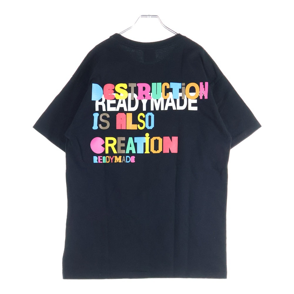 READY MADE(レディメイド) COLLAPSED FACE TEE クルーネック 半袖Tシャツ ブラック RE-CO-BK-00-00-143