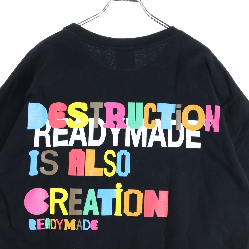 READY MADE(レディメイド) COLLAPSED FACE TEE クルーネック 半袖Tシャツ ブラック RE-CO-BK-00-00-143