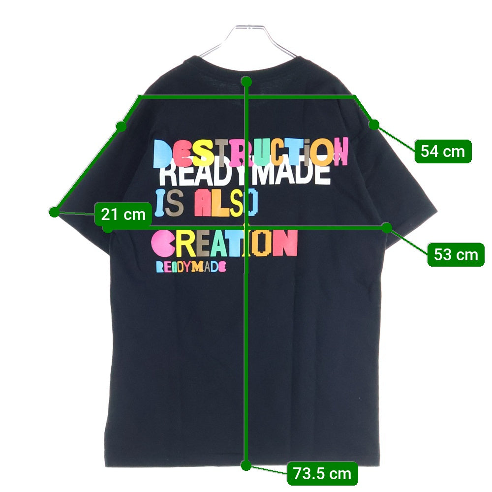 READY MADE(レディメイド) COLLAPSED FACE TEE クルーネック 半袖Tシャツ ブラック RE-CO-BK-00-00-143