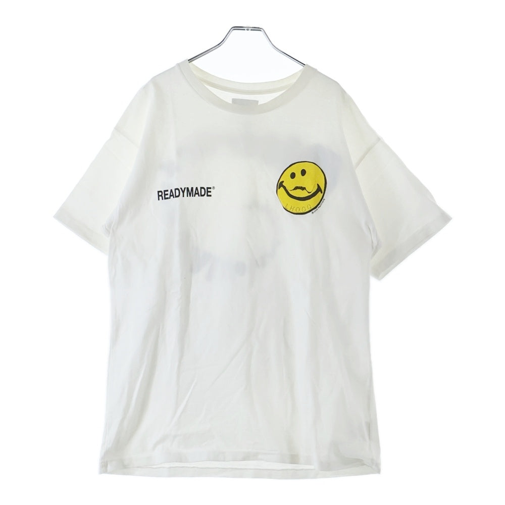 READY MADE(レディメイド) 20SS S/S SMILE PRINT TEE スマイルグラフィック ロゴプリント クルーネック半袖Tシャツ カットソー RE-CO-WH-00-00-130