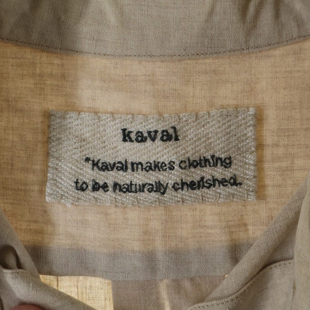 NO BRAND(ノーブランド) kaval Basic plain shirt リネン 長袖シャツ ベージュ