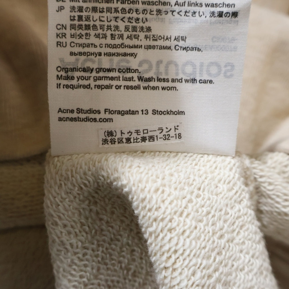 ACNE(アクネ) フェイス ロゴ パッチ プルオーバーパーカー 長袖 フーディー アイボリー FA-UX-SWEA000078