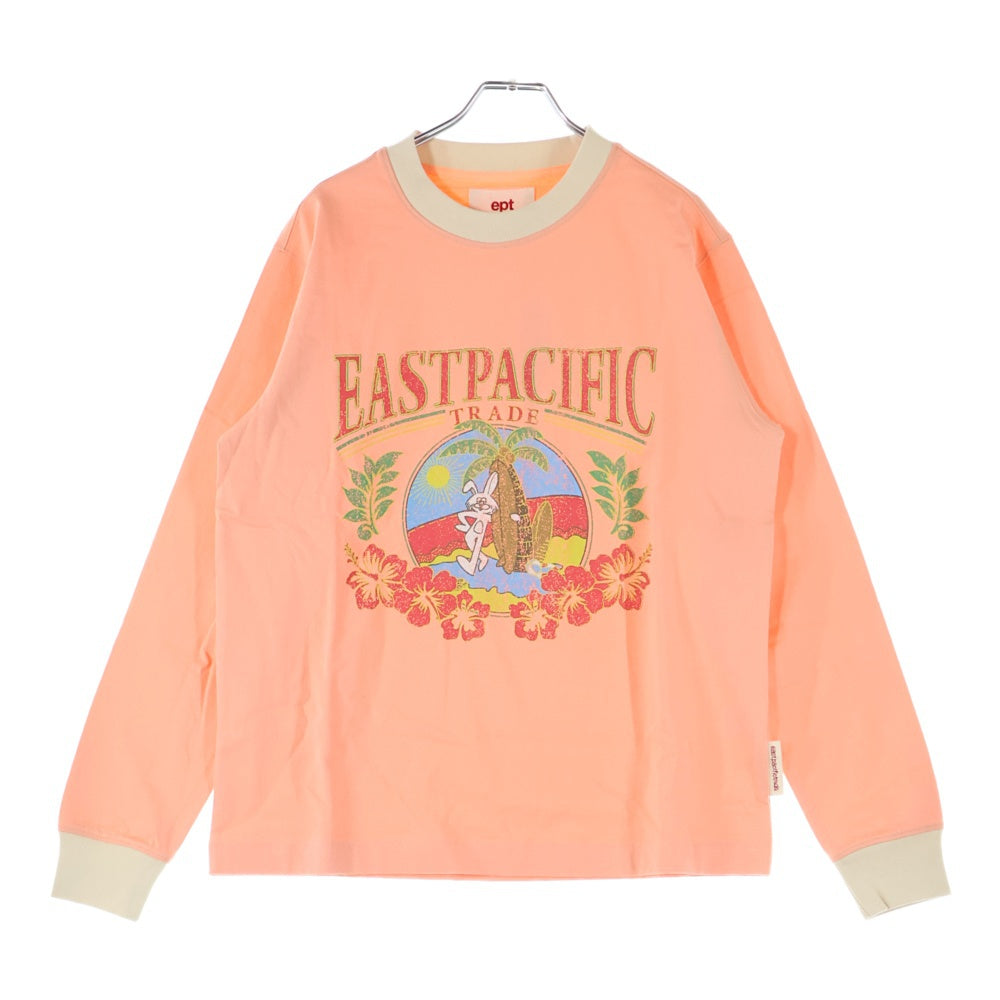 NO BRAND(ノーブランド) EPT NIBBLE SURF LONGSLEEVE 長袖 クルーネック カットソー ロンT オレンジ レディース