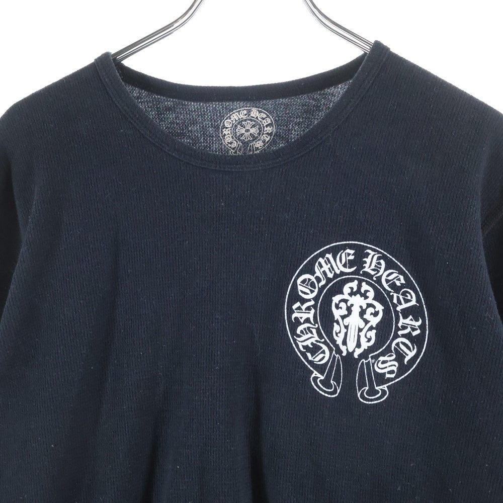 CHROME HEARTS(クロムハーツ) American Flag Thermal L/S Tee アメリカンフラッグ サーマルロングスリーブTシャツ 星条旗 ホースシュープリント ブラック