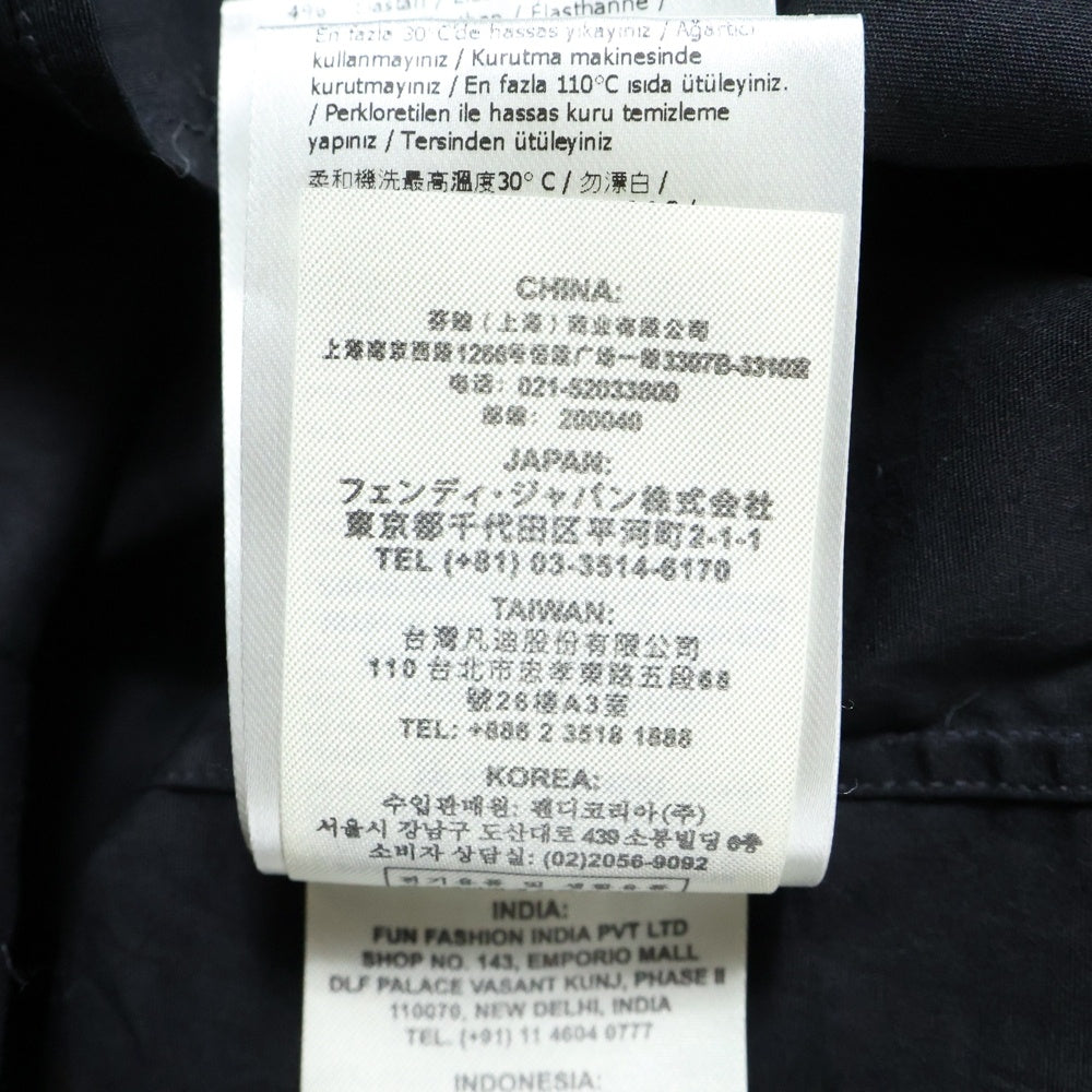 FENDI(フェンディ) Monster Shirts モンスターロゴ刺繍 コットン 長袖シャツ ブラック FS0571 A4S1