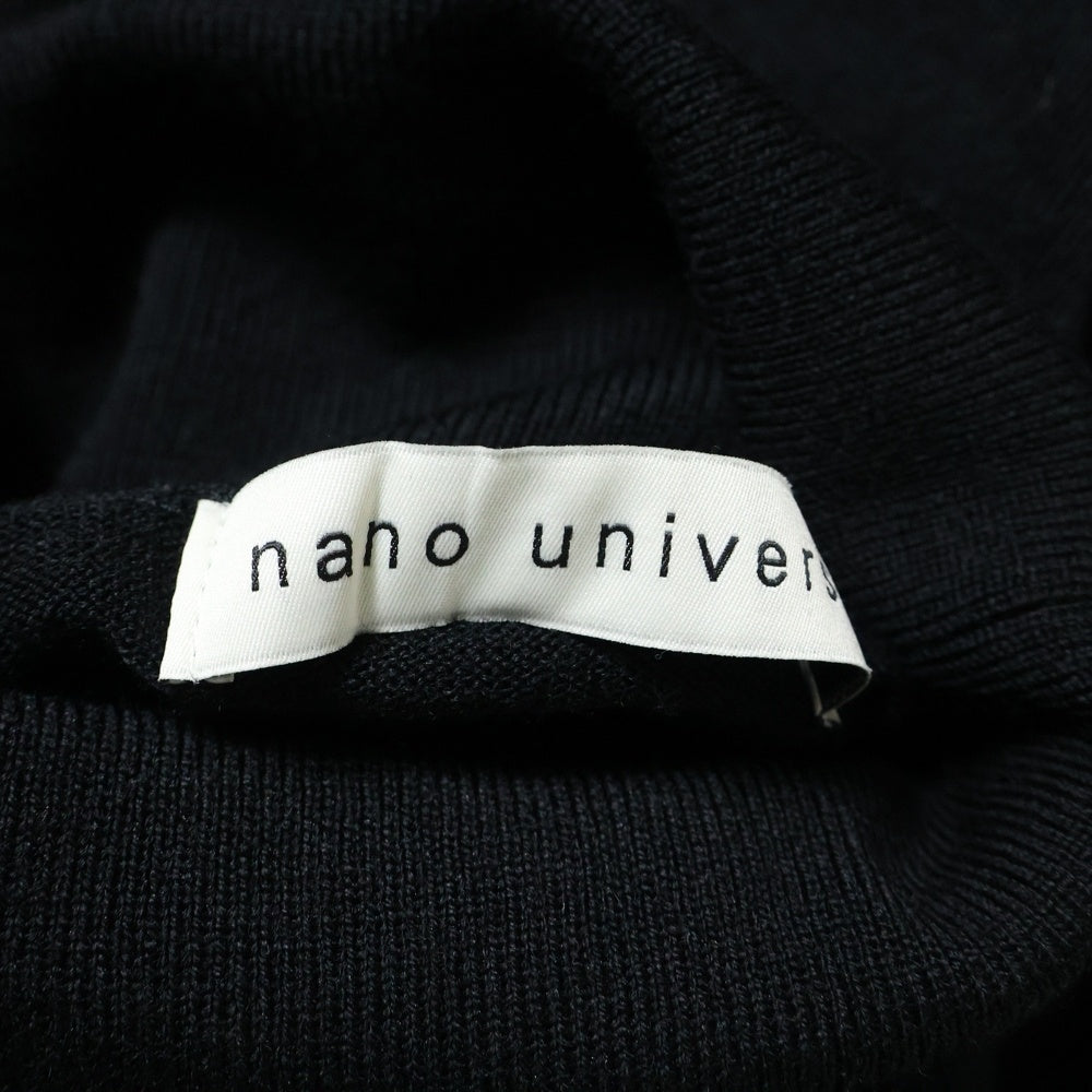 nano universe(ナノユニバース) 毛玉レスニット ファインゲージ タートルネック ウールニット ブラック 668-4222226