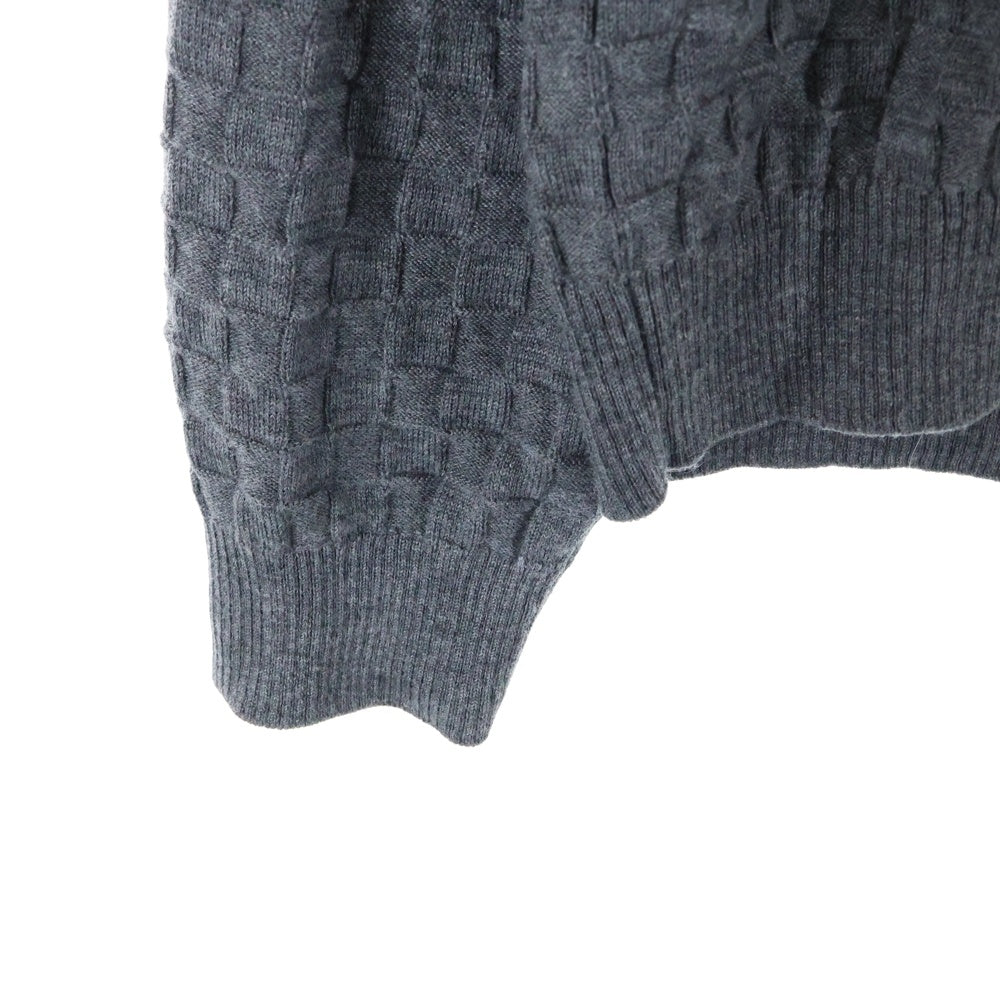 LOUIS VUITTON(ルイヴィトン) 20AW ダミエ総柄クルーネックニット長袖セーター グレー RM202Q VOR HJN40W
