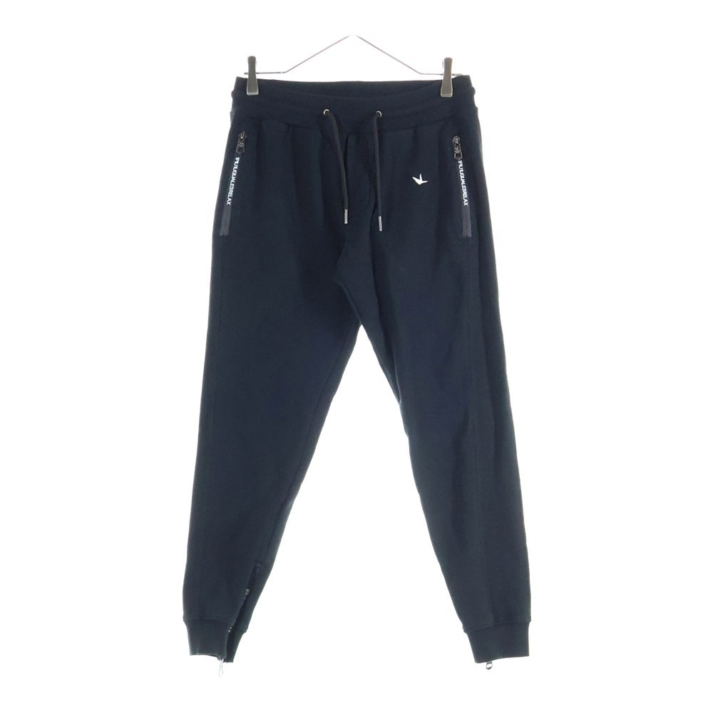 1 PIU 1 UGUALE 3 RELAX(ウノピゥウノウグァーレトレ) ジップロゴ スウェットロングパンツ ブラック USB-24079