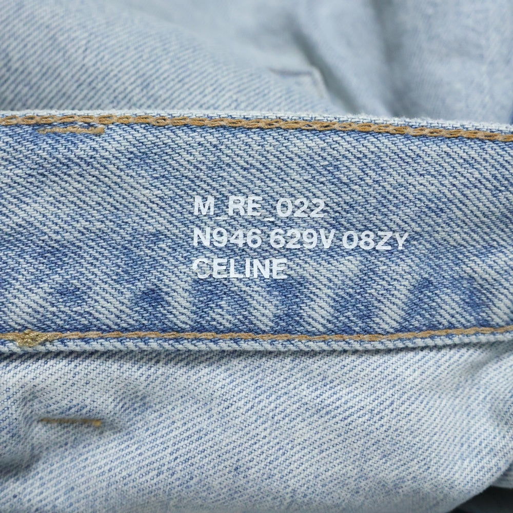 CELINE(セリーヌ) ダメージ加工 ワイドシルエット デニムパンツ インディゴ N946 629V 08ZY