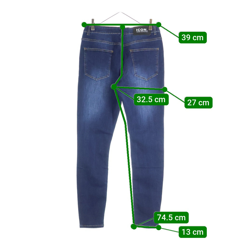 ICON(アイコン) ストレッチ スキニーデニムパンツ ジーンズ インディゴ