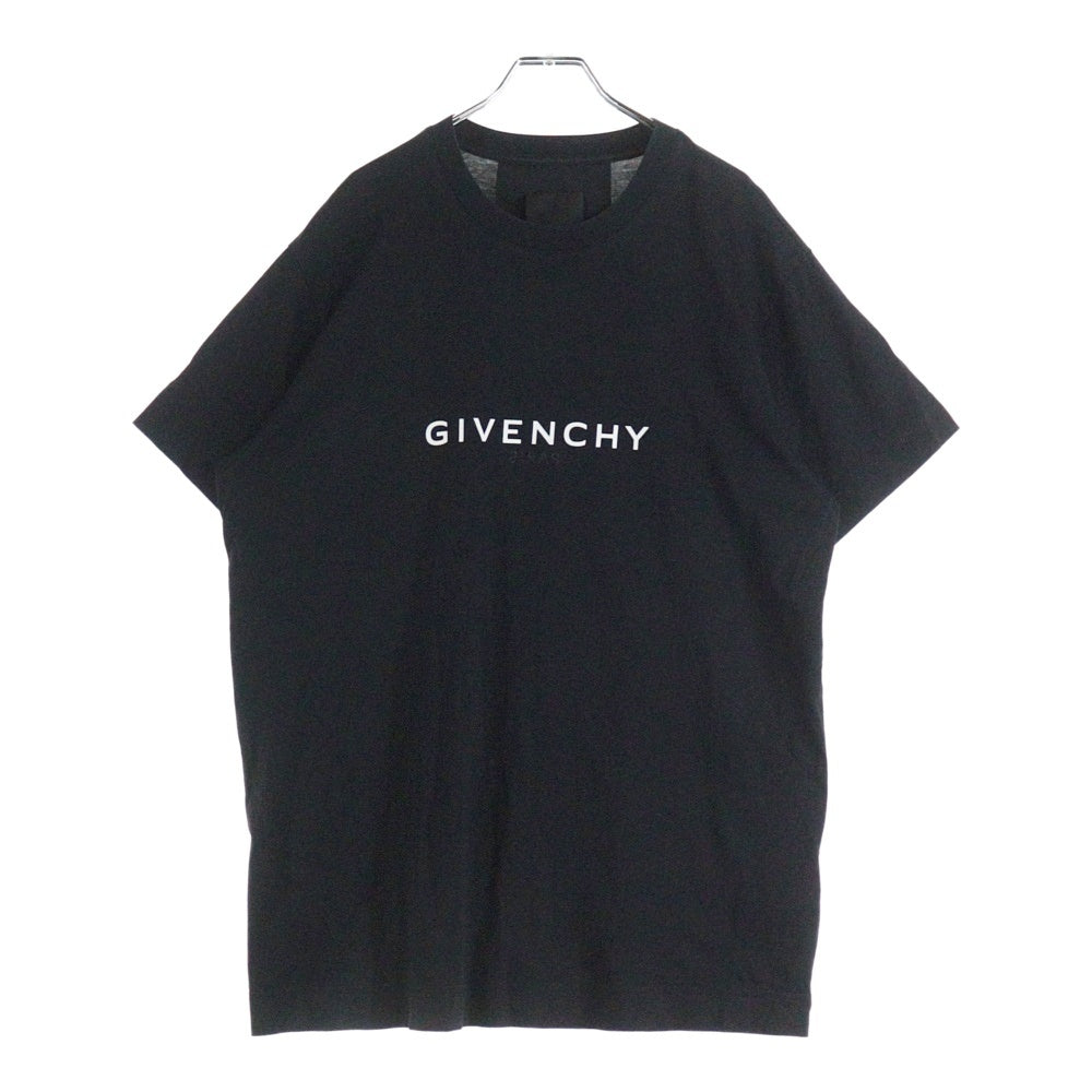 GIVENCHY(ジバンシィ) リバース オーバーサイズ フロント ロゴプリント クルーネック 半袖Tシャツ ブラック BM71533Y6B