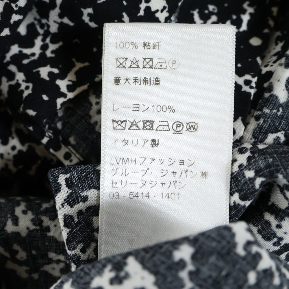 CELINE(セリーヌ) 19AW スプラッター マーブルプリントクラシック総柄長袖シャツ 2C028371F ブラック