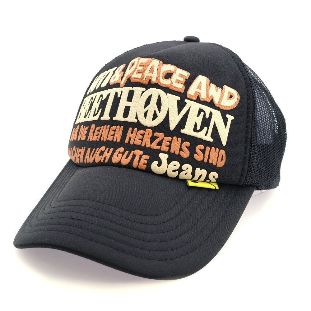 KAPITAL(キャピタル) LOVE&PEACE AND BEETHOVE ラブアンドピース アンド ベートーヴェン メッシュキャップ K2009XH816 ブラック