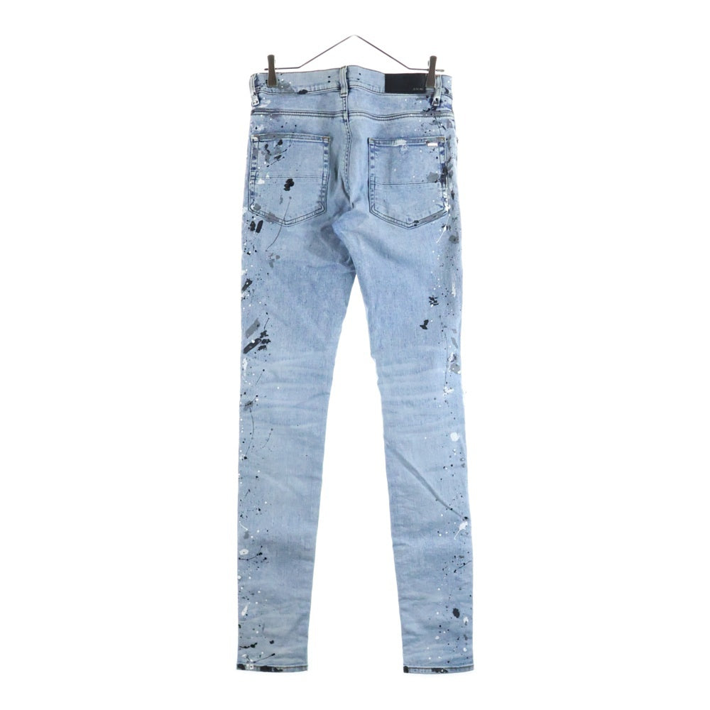 AMIRI(アミリ) MX-1 蛇腹ダメージペイント加工 スキニーデニムパンツ インディゴ