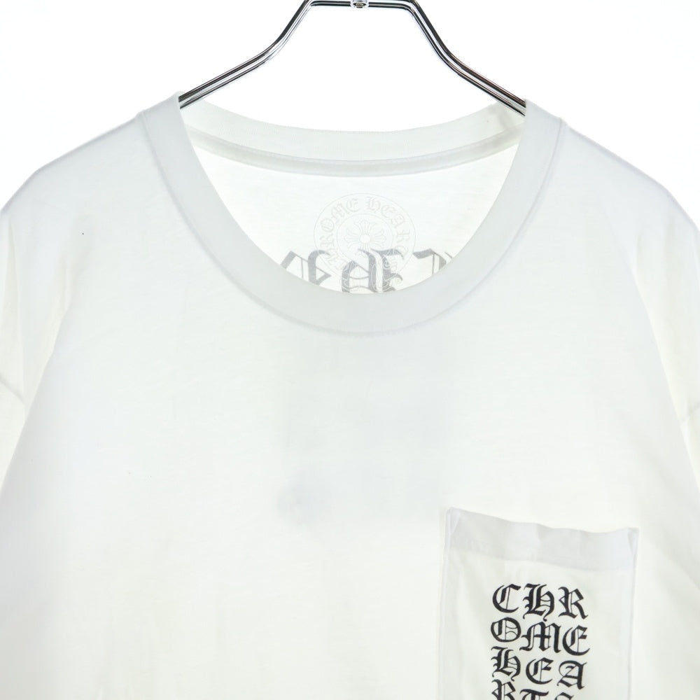 CHROME HEARTS(クロムハーツ) Vertical Logo Tee ヴァーティカルロゴ 長袖Tシャツ 胸ポケットロゴ バックロゴ 長袖カットソー ホワイト