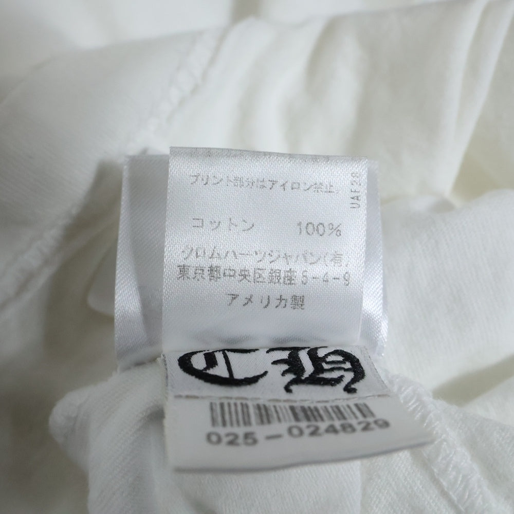 CHROME HEARTS(クロムハーツ) Vertical Logo Tee ヴァーティカルロゴ 長袖Tシャツ 胸ポケットロゴ バックロゴ 長袖カットソー ホワイト