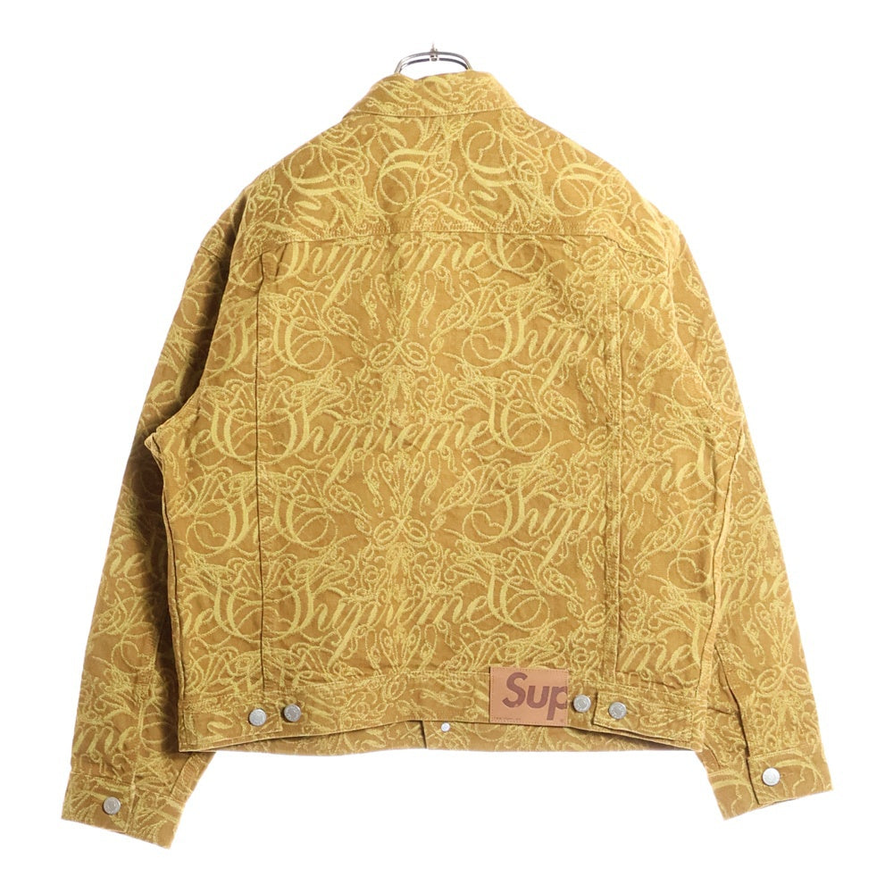 SUPREME(シュプリーム) 22AW Script Jacquard Denim Trucker Jacket スクリプト ジャガード デニムジャケット キャメル