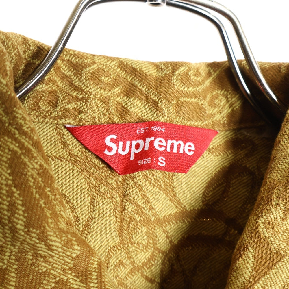 SUPREME(シュプリーム) 22AW Script Jacquard Denim Trucker Jacket スクリプト ジャガード デニムジャケット キャメル