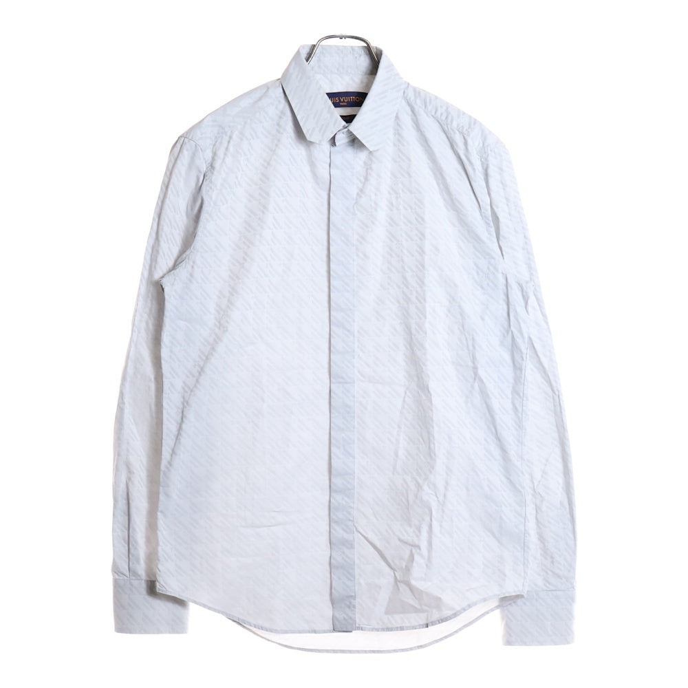 LOUIS VUITTON(ルイヴィトン) 総柄 コットン カッターシャツ 長袖シャツ グレー M4231F MU9 HOFS6W