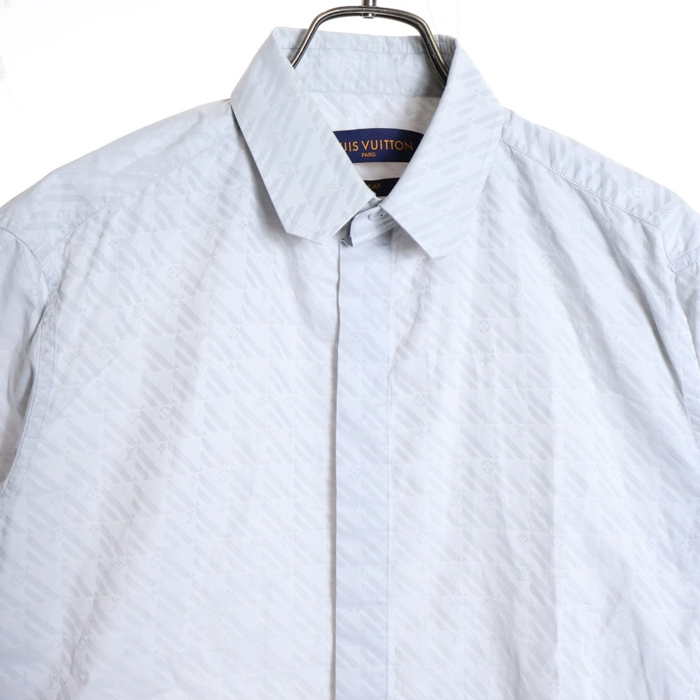 LOUIS VUITTON(ルイヴィトン) 総柄 コットン カッターシャツ 長袖シャツ グレー M4231F MU9 HOFS6W