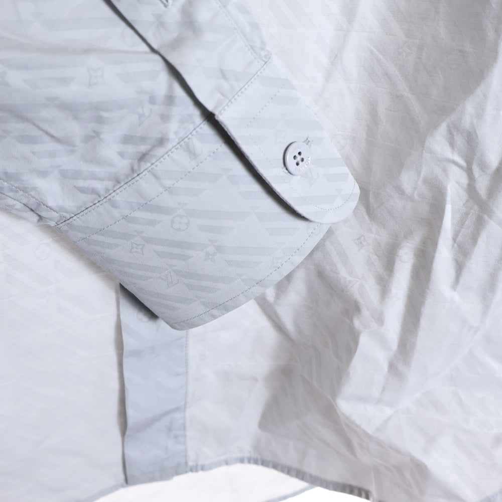 LOUIS VUITTON(ルイヴィトン) 総柄 コットン カッターシャツ 長袖シャツ グレー M4231F MU9 HOFS6W