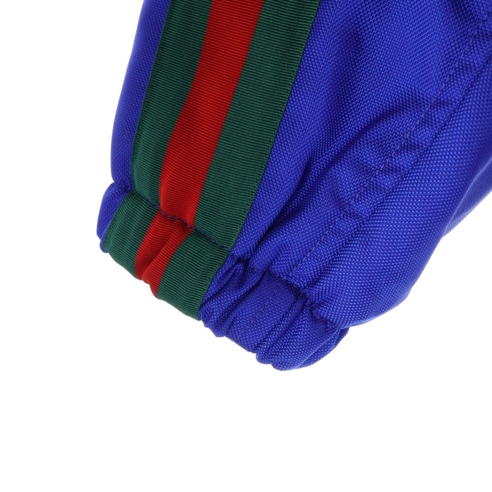 GUCCI(グッチ) 100周年 胸ロゴ シェリーライン ジップアップ ナイロンジャケットパーカー ブルー 676502 Z8AT1