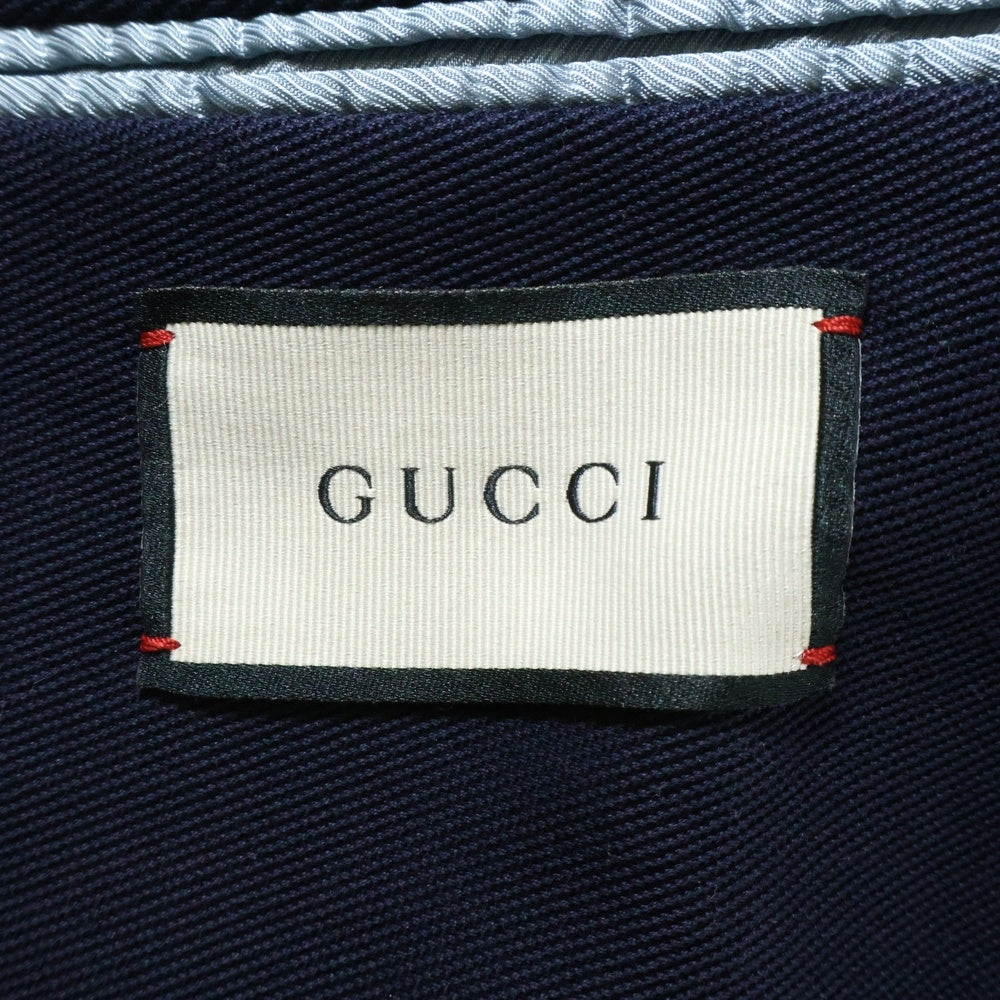 GUCCI(グッチ) シャーク刺繍 胸ロゴワッペン パイピングブレザージャケット ネイビー 522007 Z344H