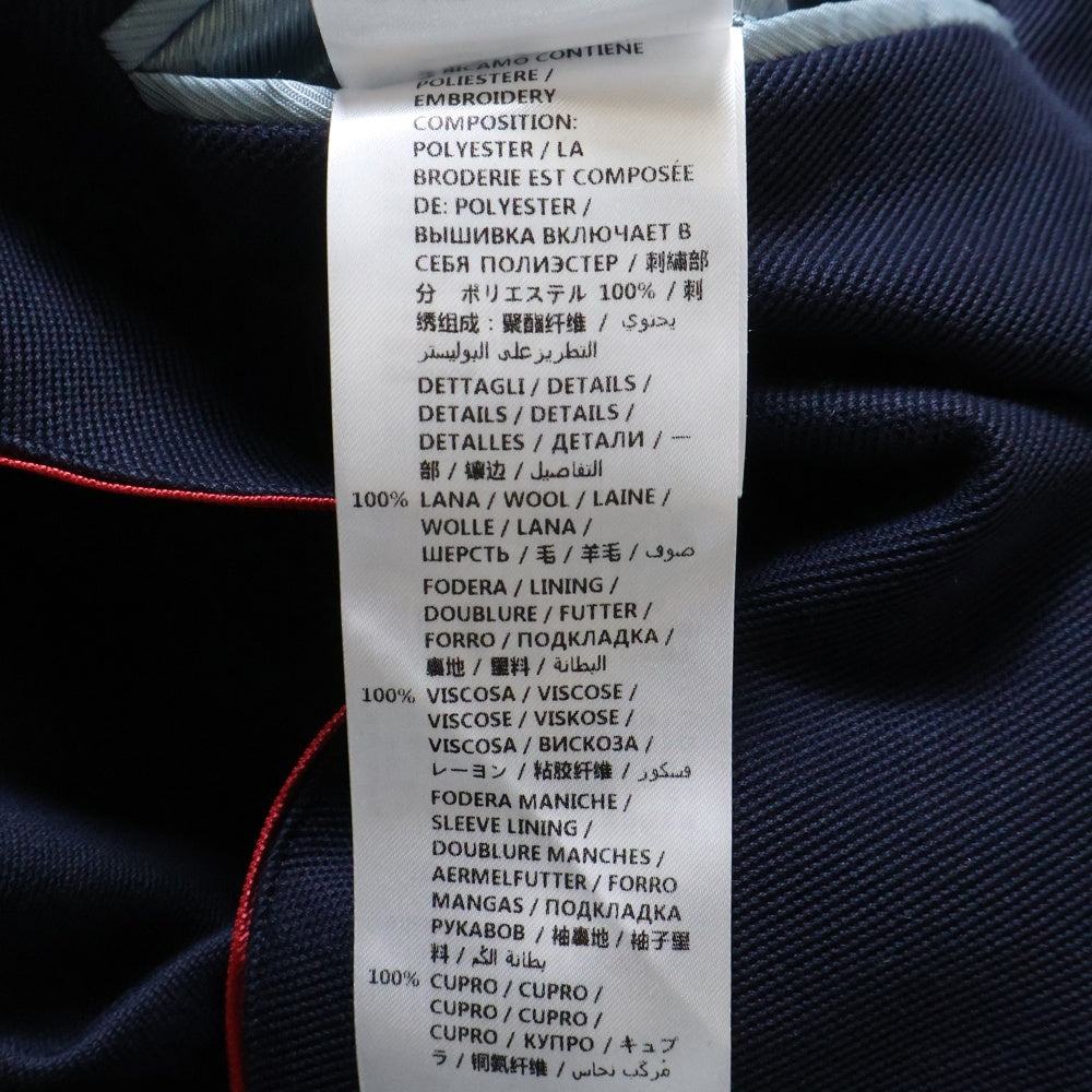 GUCCI(グッチ) シャーク刺繍 胸ロゴワッペン パイピングブレザージャケット ネイビー 522007 Z344H