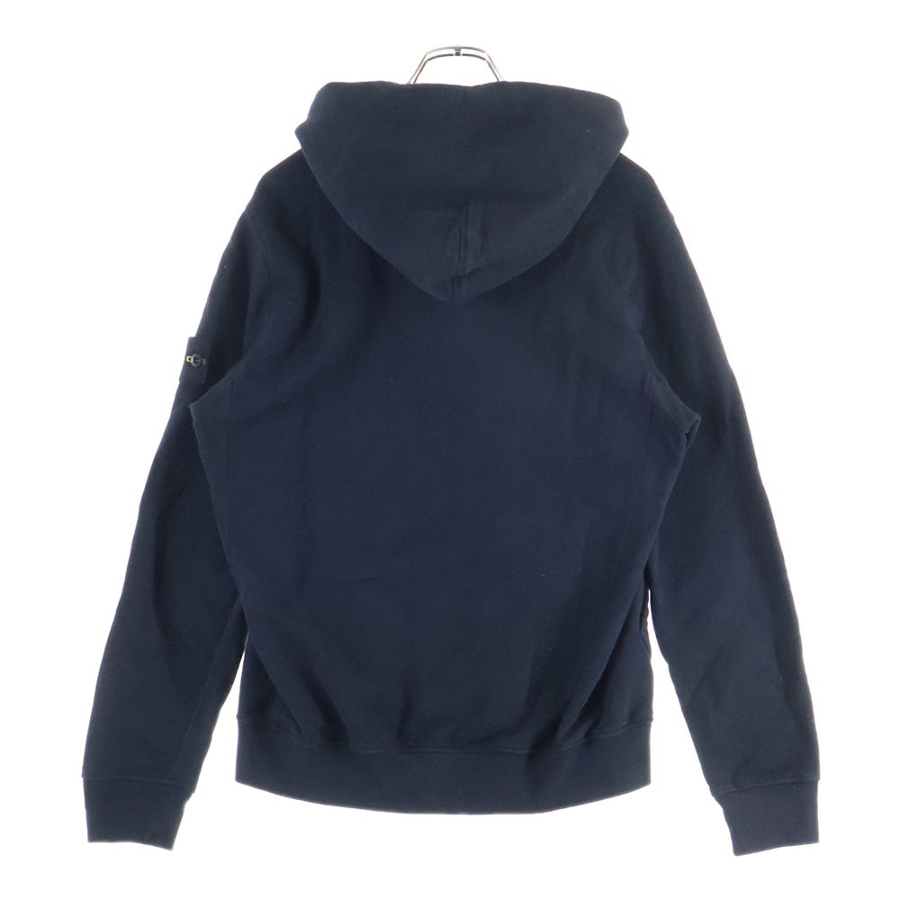 STONE ISLAND(ストーンアイランド) フロントプリント ワッペン付きプルオーバーパーカー ブラック 691566088