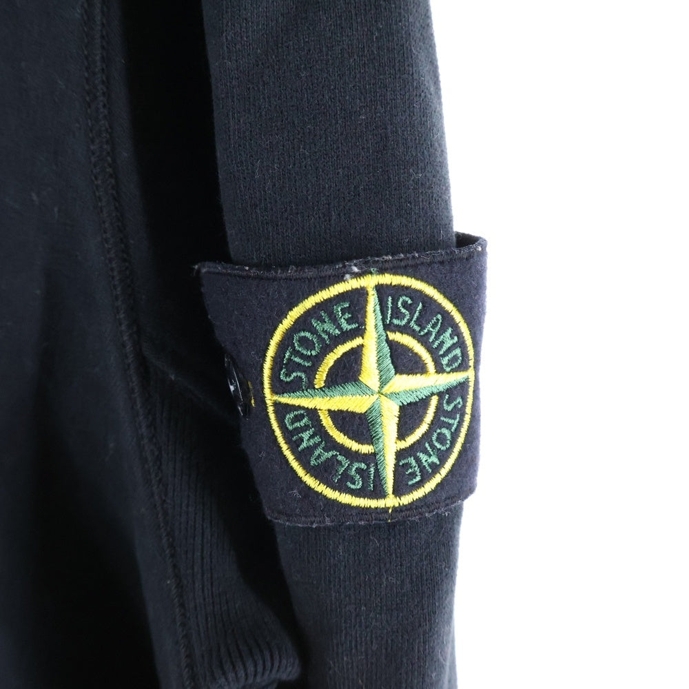 STONE ISLAND(ストーンアイランド) フロントプリント ワッペン付きプルオーバーパーカー ブラック 691566088