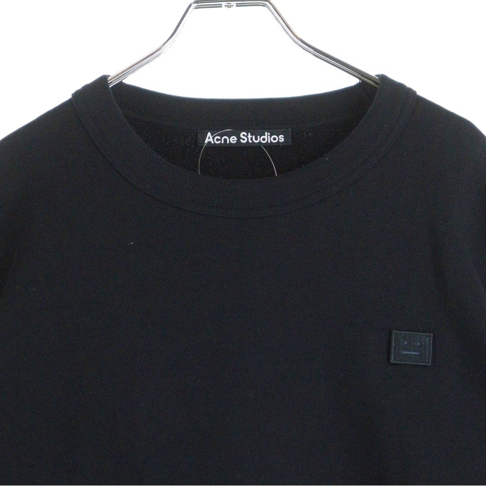 Acne Studios(アクネ ストゥディオズ) 胸ロゴワッペン クルーネックスウェット トレーナー ブラック FA-UX-SWEA000089