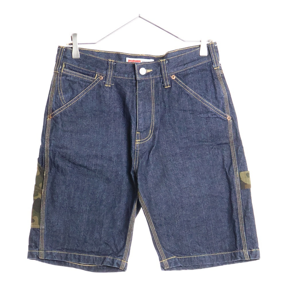 X-LARGE(エクストララージ) バックポケットロゴ刺繍 ペインターハーフパンツ デニムショーツ インディゴ 0141706