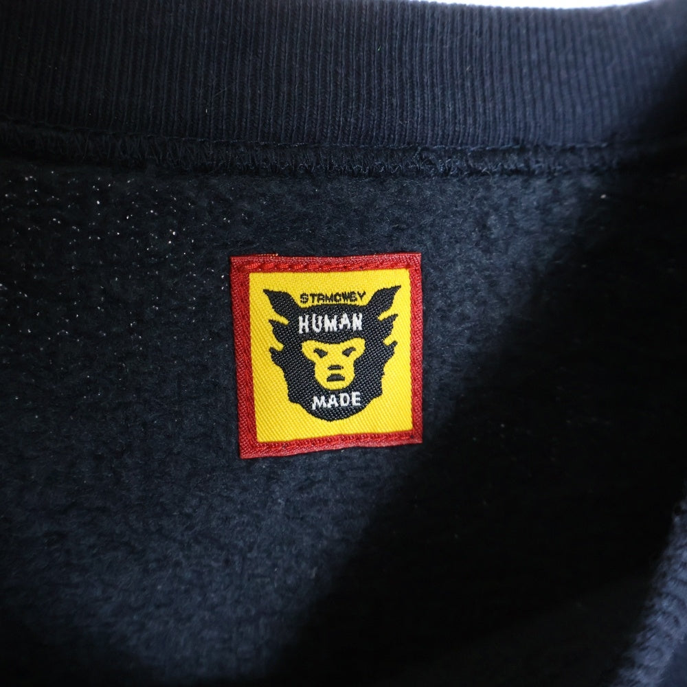 HUMAN MADE(ヒューマンメイド) ハートロゴ バックプリント クルーネックスウェット トレーナー ネイビー