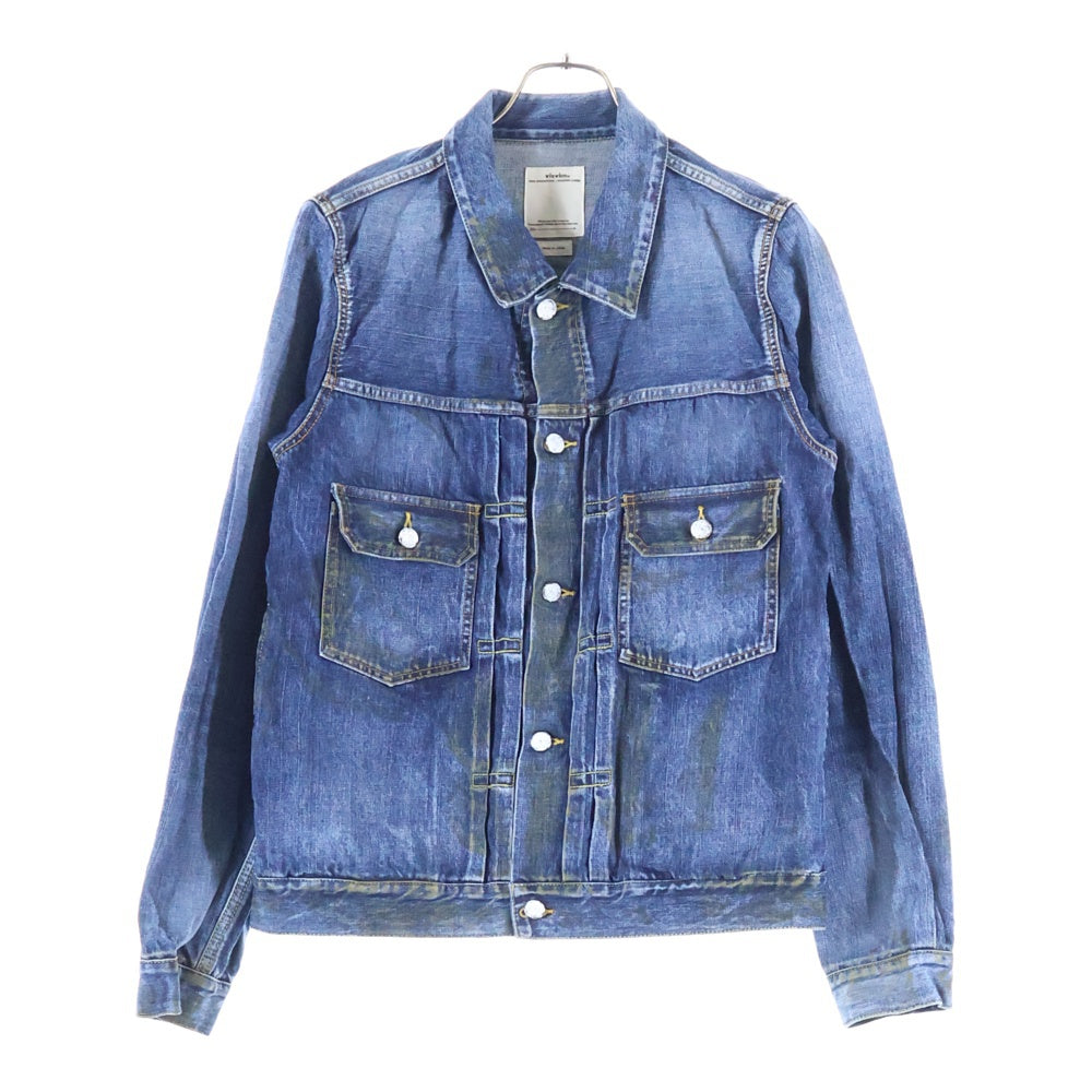 VISVIM(ヴィスヴィム) 19AW SS 101 JKT DRY DMGD-1000 ダメージ加工 デニムジャケット インディゴ 0119205006006