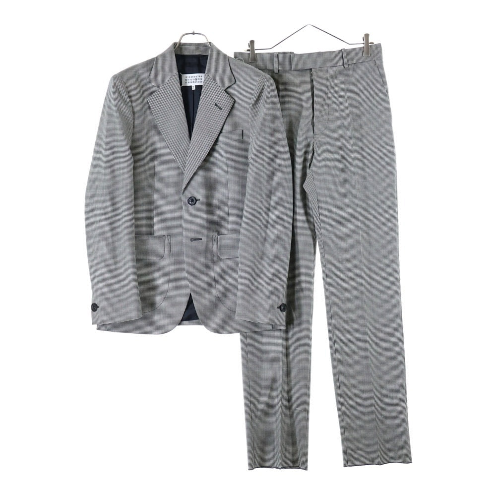 Maison Margiela(メゾンマルジェラ) 20AW セットアップ スーツ ウール 千鳥格子柄 2B テーラードジャケット スラックスパンツ ブラック/ホワイト S50FT0109 S52938