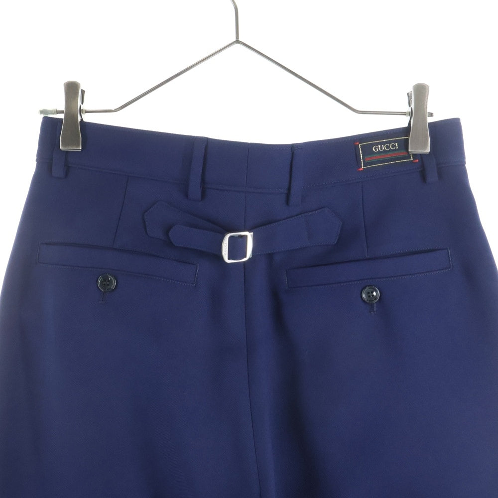 GUCCI(グッチ) センタープレス バックベルト スラックスパンツ ネイビー 690469 Z798C