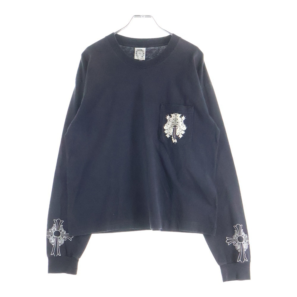 クロムハーツ◆ヴァインダガー ヘンリーネック 5分袖 Tシャツ USA製 灰XL CHROME HEARTS(クロムハーツ) VINE DAGGER ヴァインダガー ヘンリー