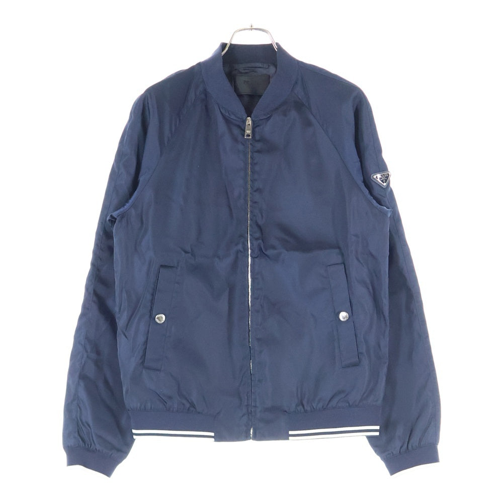 【PRADA】 ナイロンジャケット アウター 三角ロゴ ネイビー S PRADA(プラダ) 16SS BOMBER JACKET 三角ロゴプレート ナイロン