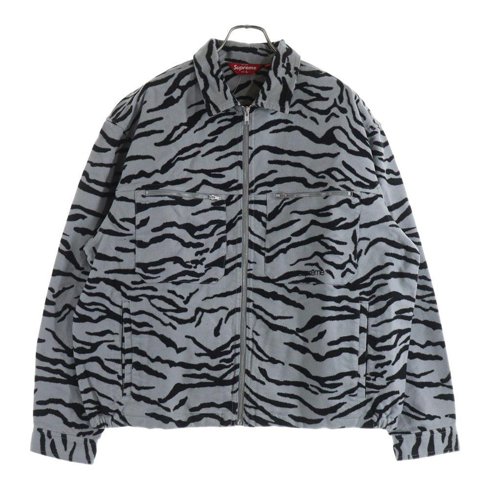 SUPREME(シュプリーム) 25SS Moleskin Work Jacket ゼブラ柄 コーチジャケット グレー