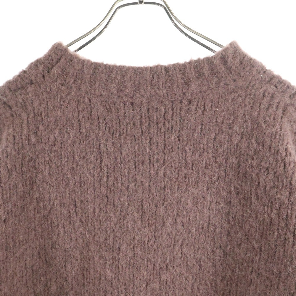 DRIES VAN NOTEN(ドリスヴァンノッテン) クロップド丈 クルーネック モヘア ニット セーター ブラウン レディース