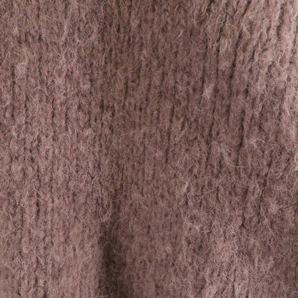 DRIES VAN NOTEN(ドリスヴァンノッテン) クロップド丈 クルーネック モヘア ニット セーター ブラウン レディース