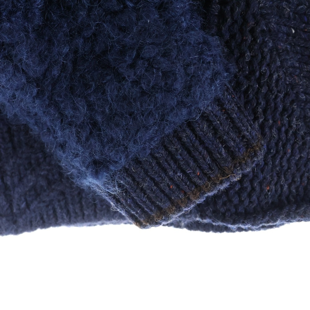 BOTTEGA VENETA(ボッテガヴェネタ) Patchwork Wool Knit Sweater パッチワーク クロップド丈 ウールニット ブルー 720813 V2D40 レディース