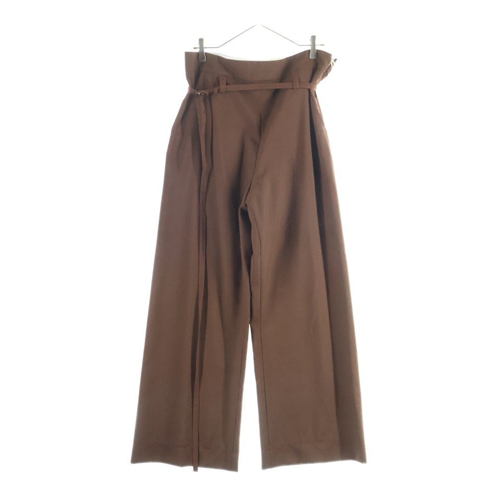 MARNI(マルニ) ステッチ ベルテッド ワイドパンツ ブラウン レディース PAMA0097CU
