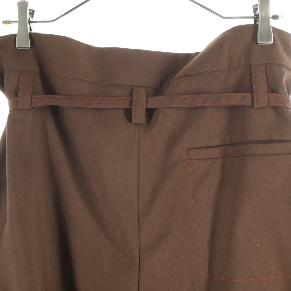 MARNI(マルニ) ステッチ ベルテッド ワイドパンツ ブラウン レディース PAMA0097CU